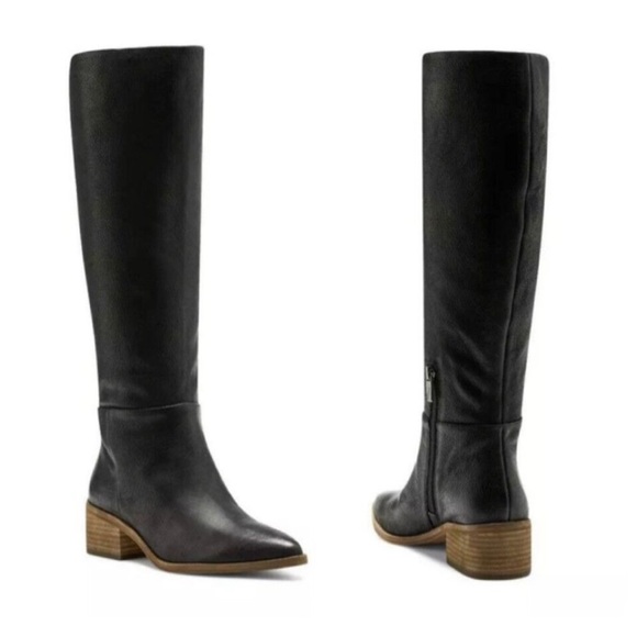 Vine Camuto Black Leather Breanna Boot - Picture 1 of 4